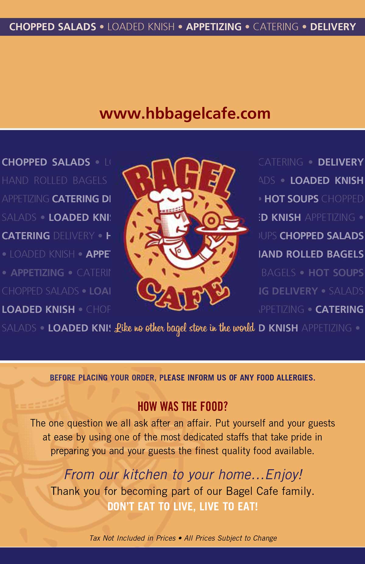 Howard Beach Bagel Cafe Menu